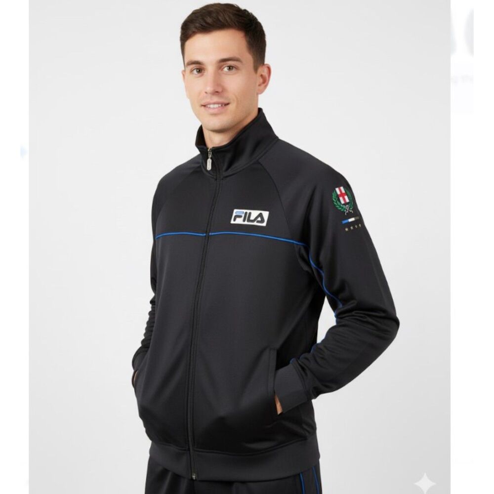 Fila Italia Sport Athletic Full Zip Track Jacket Coat Mens Size L